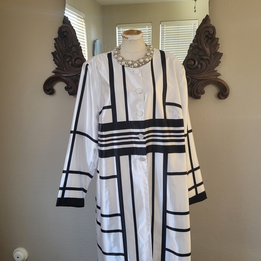 Chic Monochrome Trench Coat